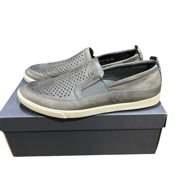 ECCO Collin‎ 2.0 Warm Grey Perforated Slip On Men's Shoes  EU 46 / US 12-12.5 - Picture 1 of 4